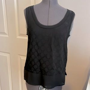 Black semi-sheer tank